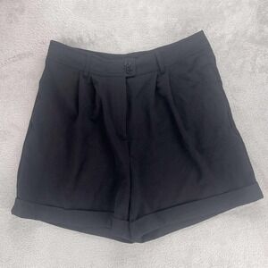 Anne Klein Vintage Black High Waist Cuffed Dress Shorts‎ Size 12